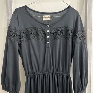 Joyfolie Gray Lace Detail Kids Casual Dress